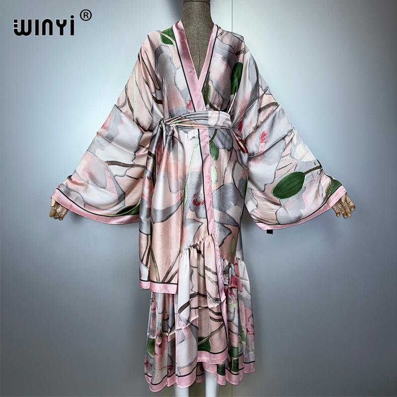 Cover Up Kaftan - WINYI Afrika Günlük Balo Elbisesi Baskılı