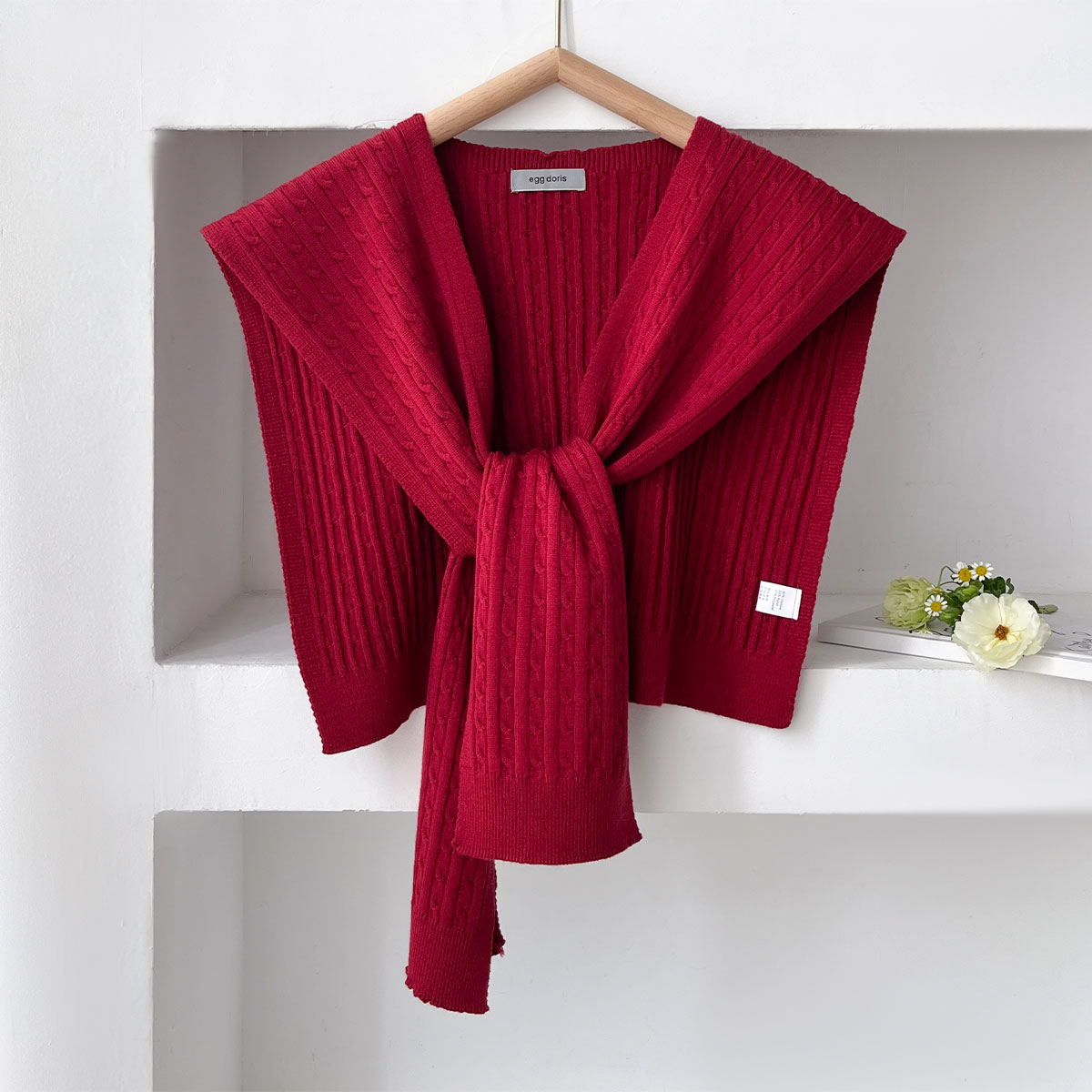 Blouse Off Shoulder - YENI Kore Sonbahar Örgü Şal Kadın