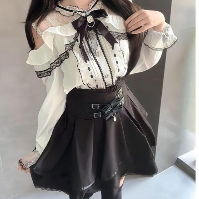 Japon Gotik Y2K Lolita Tarzı K - Blouse Off Shoulder incelemesi ve fiyatı