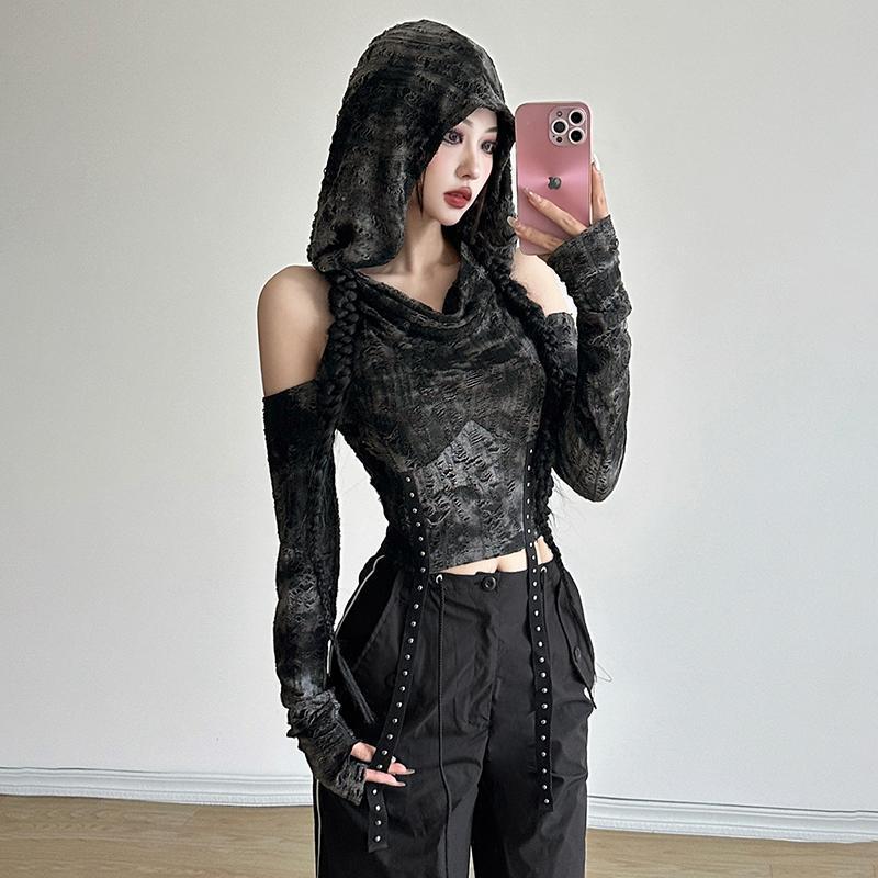 Omuzları Açık Kapüşonlu Uzun K - Blouse Off Shoulder incelemesi ve fiyatı