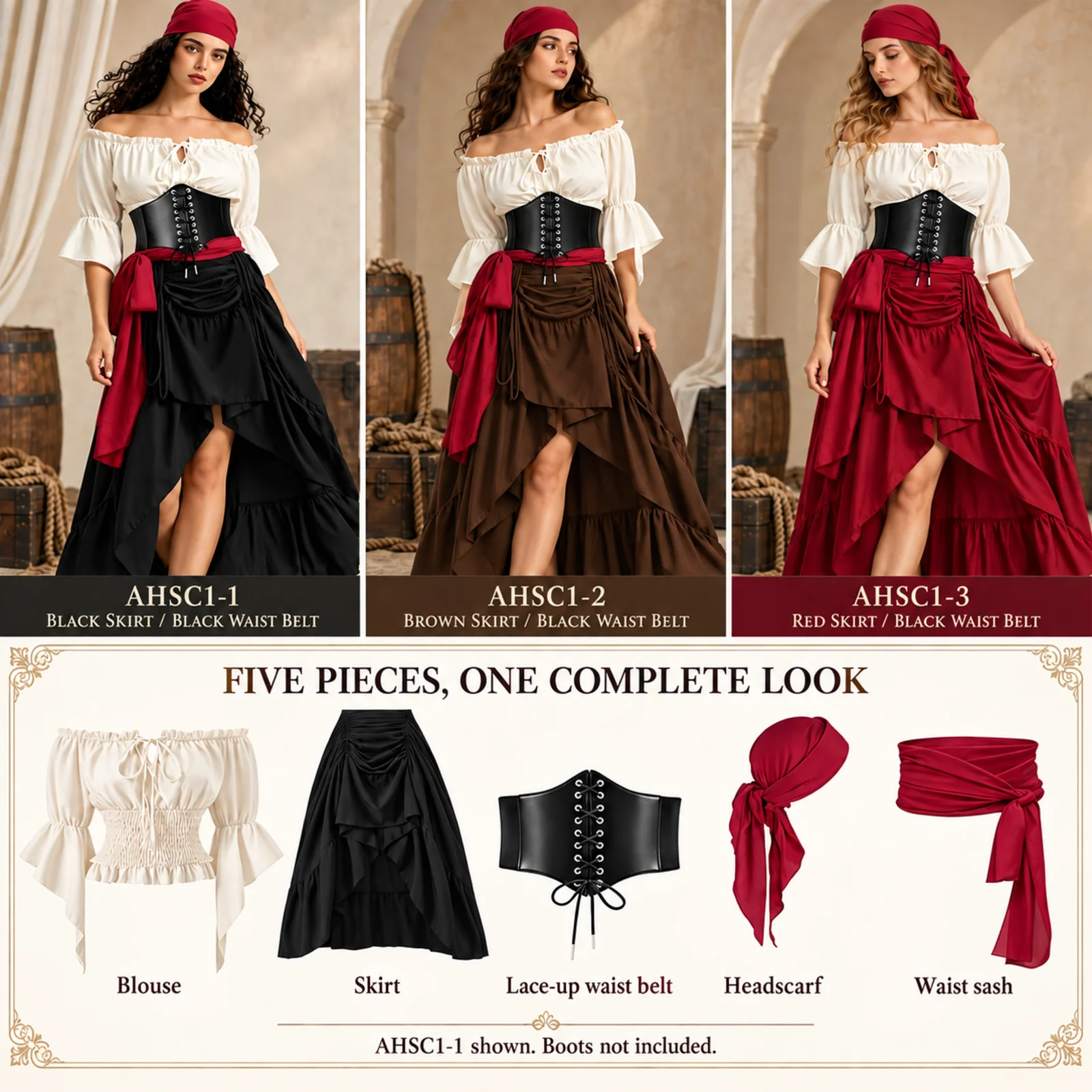 Kadın Korsan Kostüm Seti: Bluz - Blouse Off Shoulder incelemesi ve fiyatı